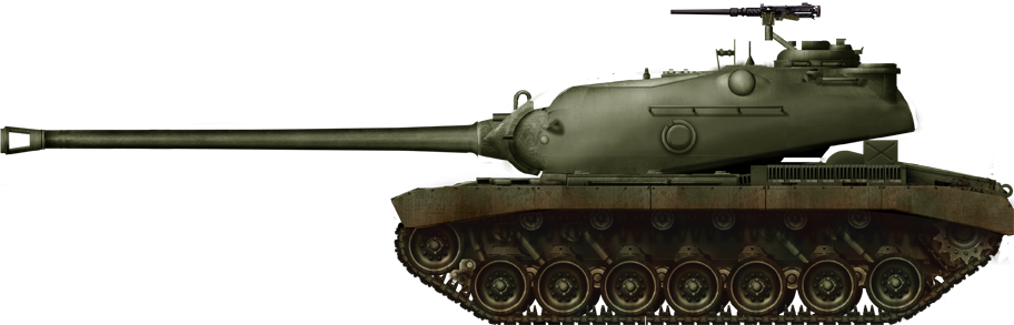 T43E1 pilot tank, armed with the T5E1 main gun, 1953