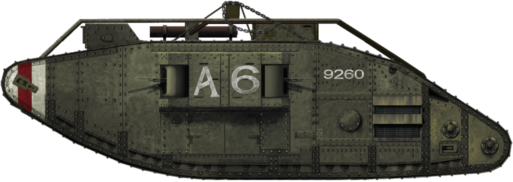 A Female Tank Mark V that saw action during the 100 Day Offensive