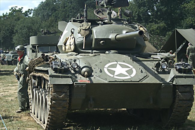 Surviving fully restored M24 Chaffee Light Tank is in private ownership and can be seen at military vehicle events like the War and Peace Show throughout Britain 