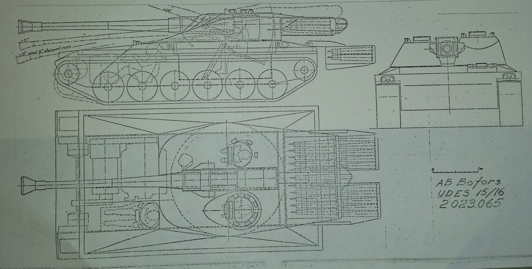 Technical drawing of UDES 15/16