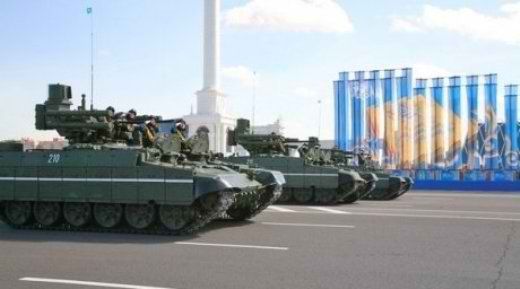 Kazakhstani BMPTs being used during a parade.