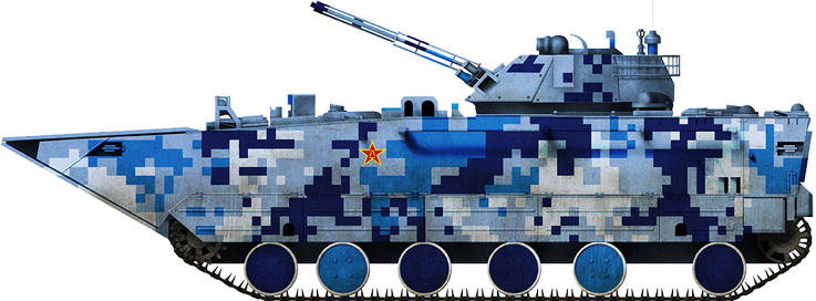 ZBD 05 light tank in marine digital camouflage