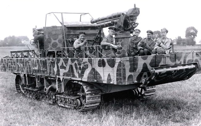 Three A7V tank chassis were used to build Flakpanzers motorised anti aircraft battery prototypes