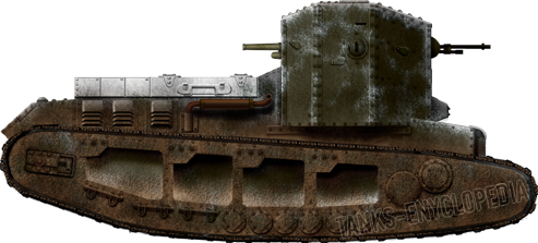 Prettyia 1/100th British Mk.A Whippet Medium Tank WWI Vehicle Model Souvenir 