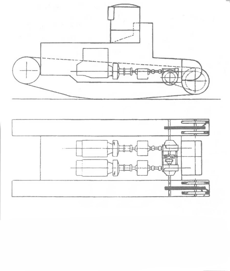 Layout of the Tritton Chaser machine’s twin engines.