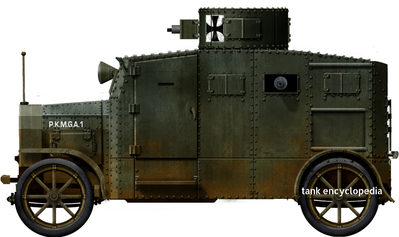 Atlas 1:43 Ehrhardt straßenpanzerwagen E-V/4 Armored vehicle WWI Military model 