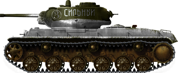 KV-1S model 1942 with the new late roadwheels, lead or commander tank, winter 1942/43.