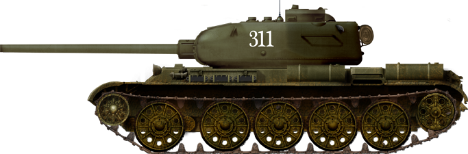 T-44 of an unidentified unit in training, 1945. Notice the full spider roadwheels.