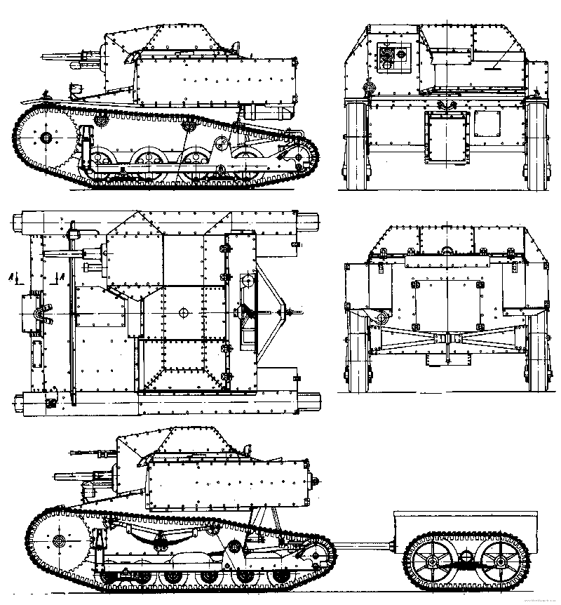 T-27M 37mm tech drawing gun version